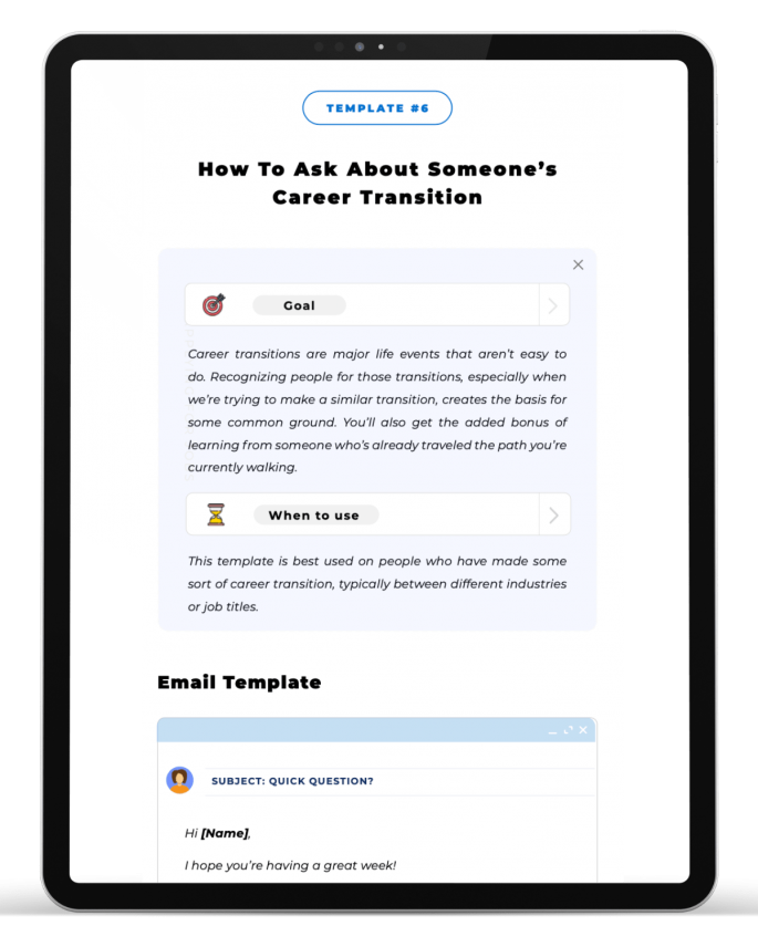 Job Search Email Playbook - Example Email Template